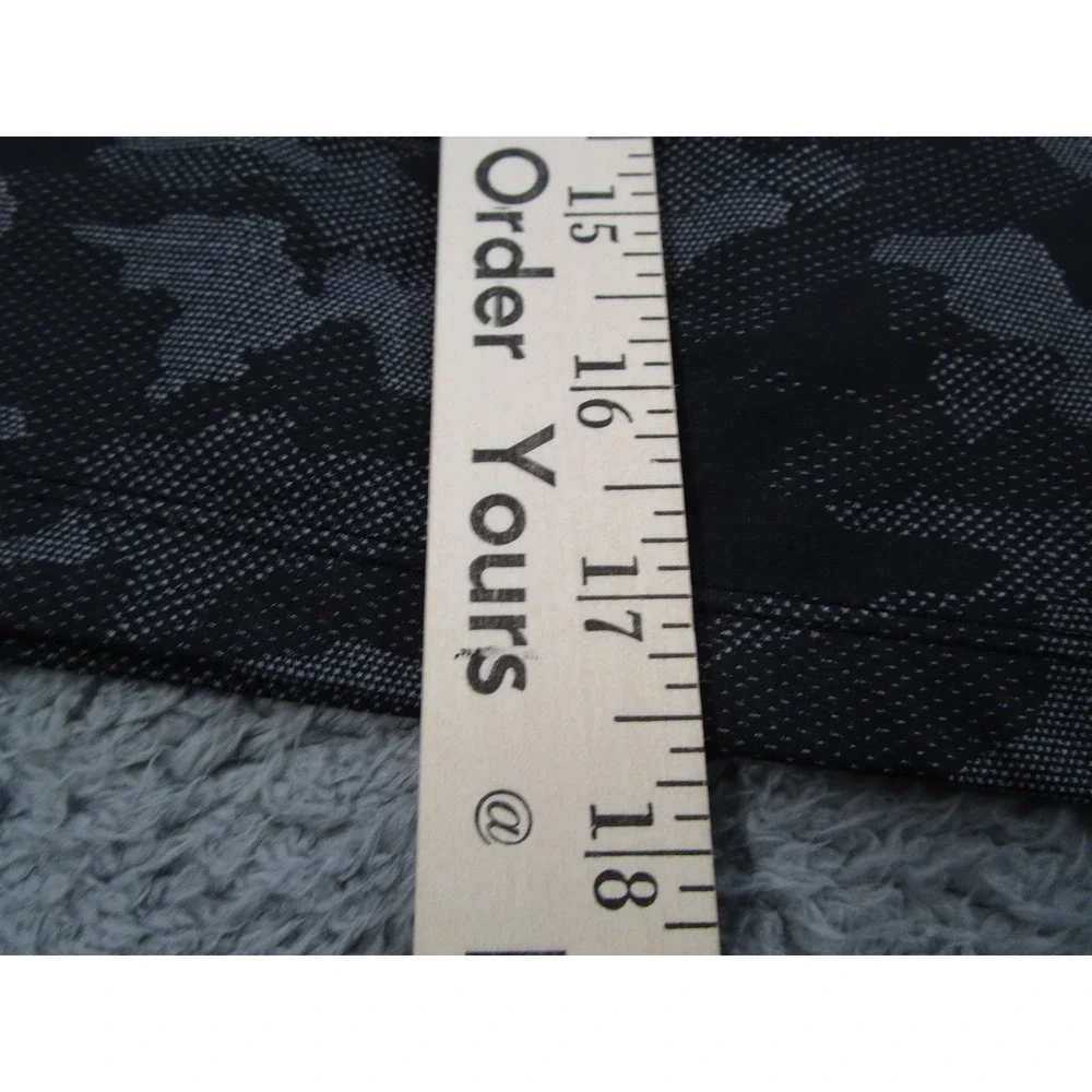 Lululemon Mens Camo Athletic Shorts Grey Black Drawstring Gym Running Size XL